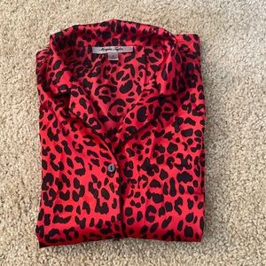 Morgan Taylor red leopard print pj set size s